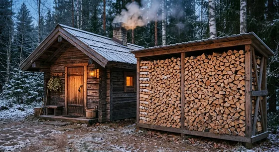 Укладка дров в Волжском, переулок Тенистая, 14